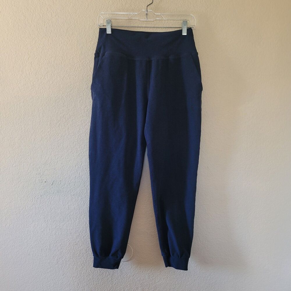 Beyond Yoga Womens Spacedye Midi Joggers Size Medium Dark Blue Pockets Casual